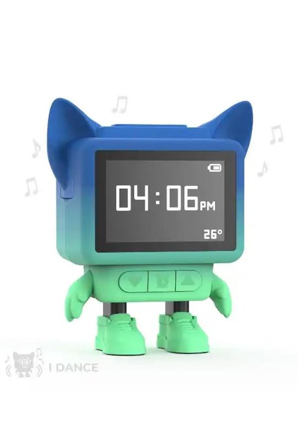 Mob Eğlenceli Dans Eden Mavi Bluetooth Hoparlör ve Çalar Saat