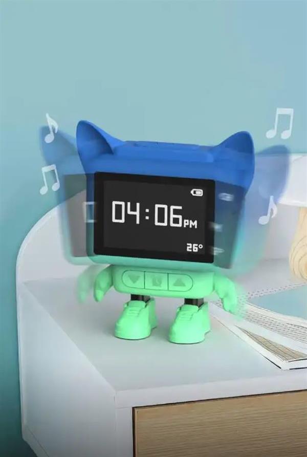 Mob Eğlenceli Dans Eden Mavi Bluetooth Hoparlör ve Çalar Saat