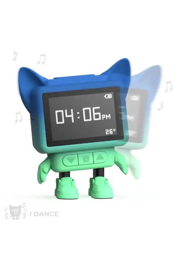 Mob Eğlenceli Dans Eden Mavi Bluetooth Hoparlör ve Çalar Saat