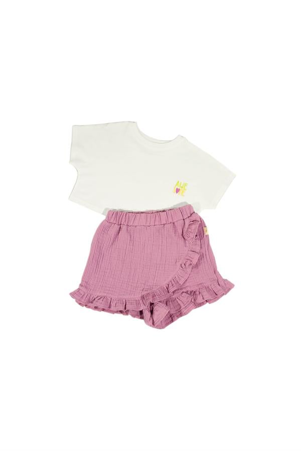 Müslin Şort Etek - Fuşya STD
