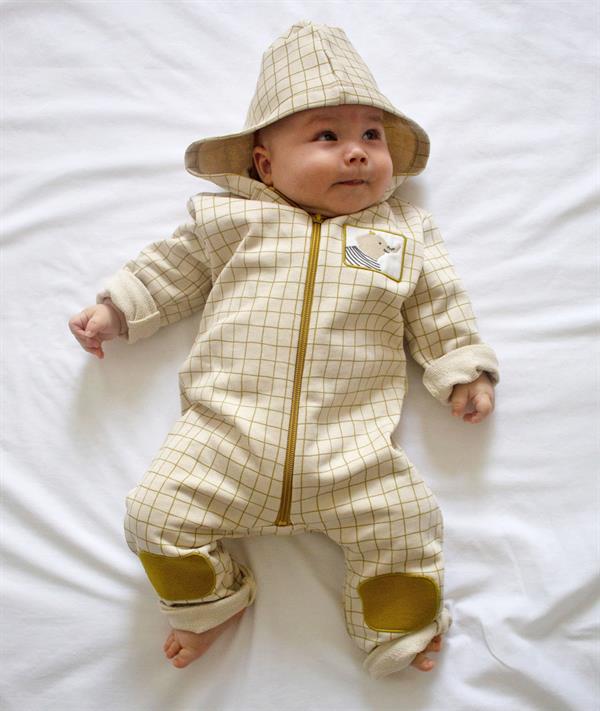 Olive Oil Checked Kapüşonlu Tulum STD