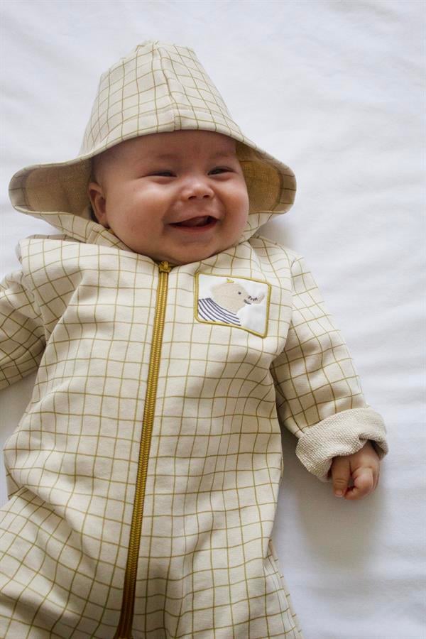 Olive Oil Checked Kapüşonlu Tulum STD