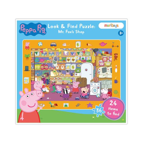 Peppa Pig - Look & Find Puzzle:  Mr. Foxs Shop - 36 Parçalı Yapboz ve Gözlem Oyunu