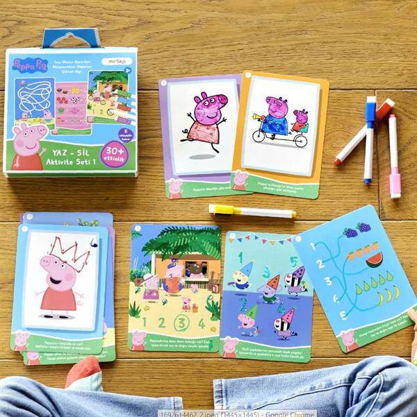 Peppa Pig Yaz - Sil Aktivite Seti 1: Matematiksel Düşünme, Görsel Algı ve İnce Motor Becerileri