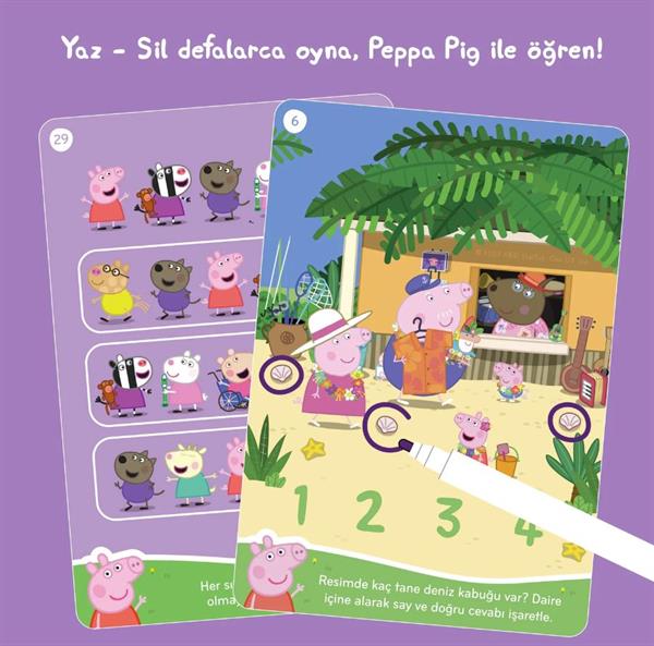 Peppa Pig Yaz - Sil Aktivite Seti 1: Matematiksel Düşünme, Görsel Algı ve İnce Motor Becerileri