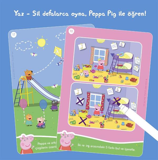 Peppa Pig Yaz - Sil Aktivite Seti 2: Dikkat & Konsantrasyon, Problem Çözme ve İnce Motor Becerileri