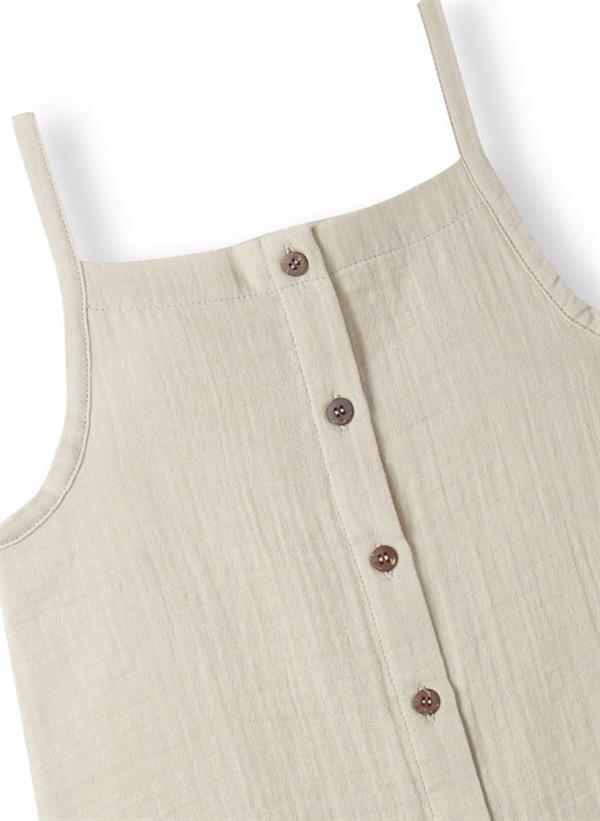 Petit Coral Müslin Elbise Bej