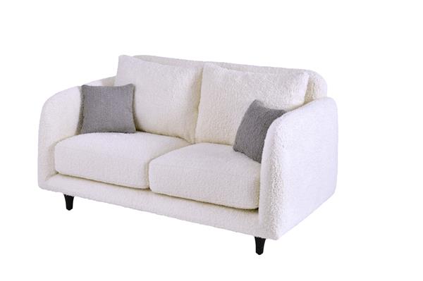 Pietra Beyaz 2li Koltuk, Gri Kırlent