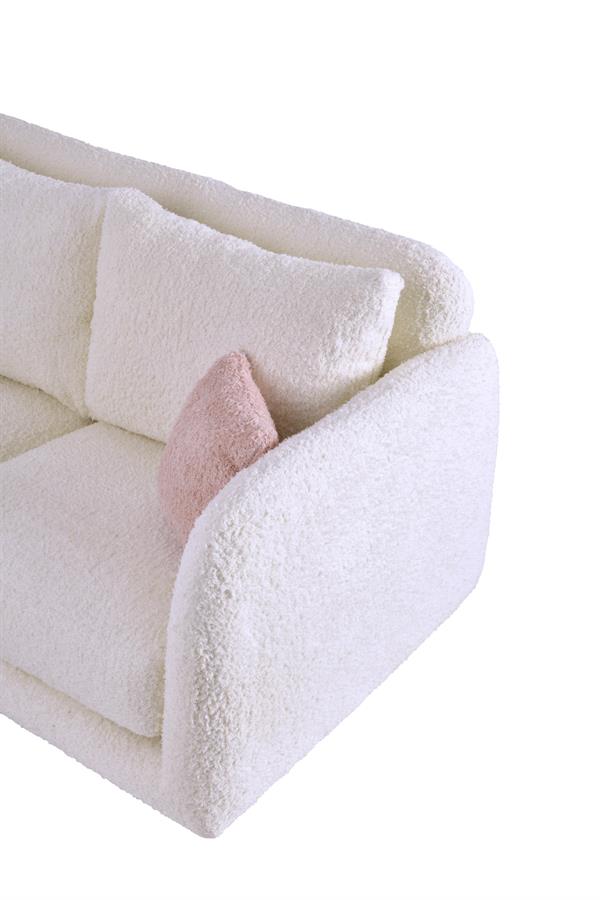 Pietra Beyaz 2li Koltuk, Pembe Kırlent