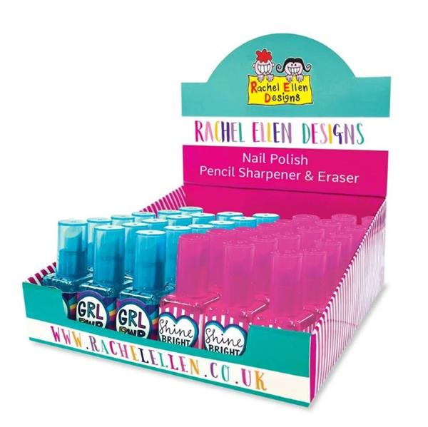 Rachel Ellen Design Oje Şekilli Silgi ve Kalemtıraş Mavi