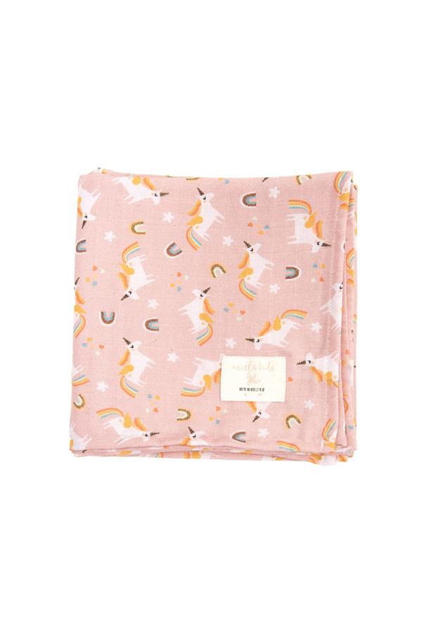 Rainbow Unicorn Müslin Örtü