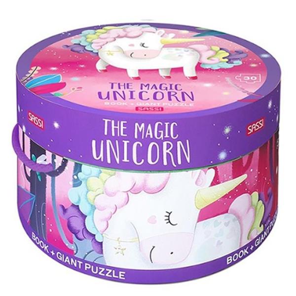 Sassi İkisi Bir Arada Dev Puzzle, Kitap- Sihirli Unicorn