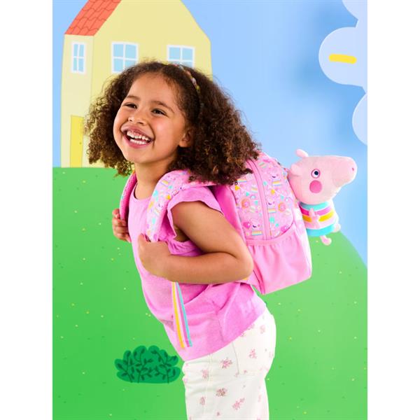 Smiggle - Peppa Pig Çıkarılabilir Oyuncaklı Kreş Okul Sırt Çantası