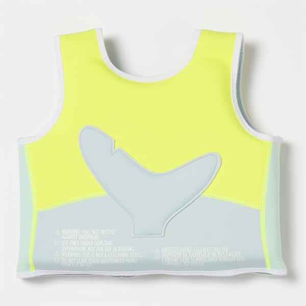 SunnyLife Salty the Shark Yüzme Yeleği 2-3 yaş Aqua Neon Yellow