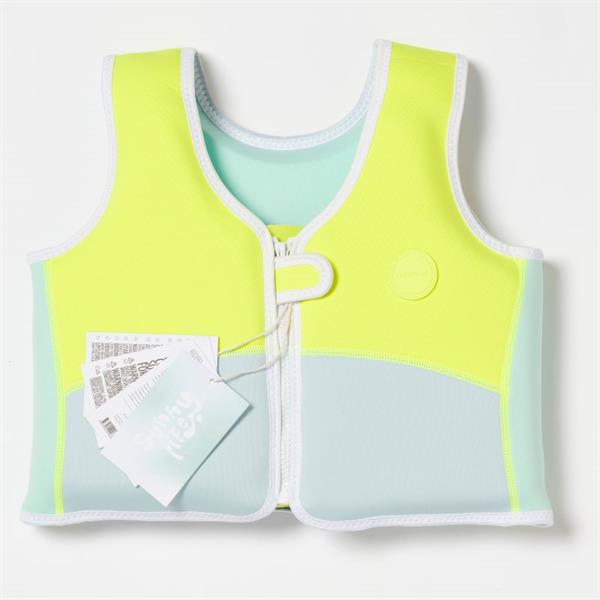 SunnyLife Salty the Shark Yüzme Yeleği 3-6 yaş Aqua Neon Yellow