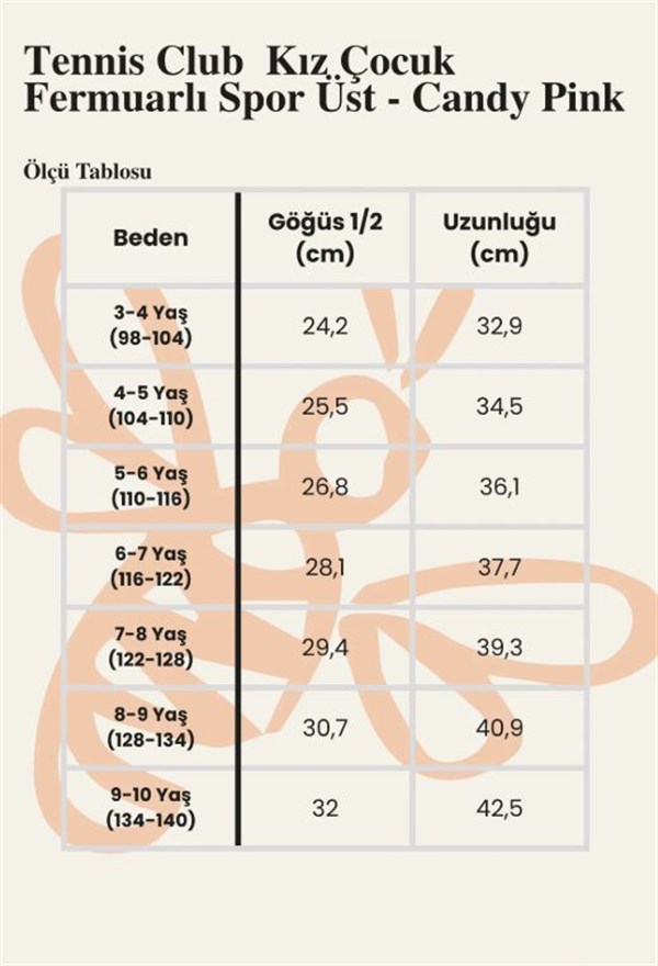 Tennis Club Kız Çocuk Fermuarlı Spor Üst - Candy Pink STD