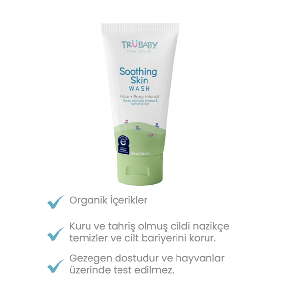TruBaby Egzama Eğilimli Ciltler için Yatıştırıcı Yüz ve Vücut Yıkama Jeli