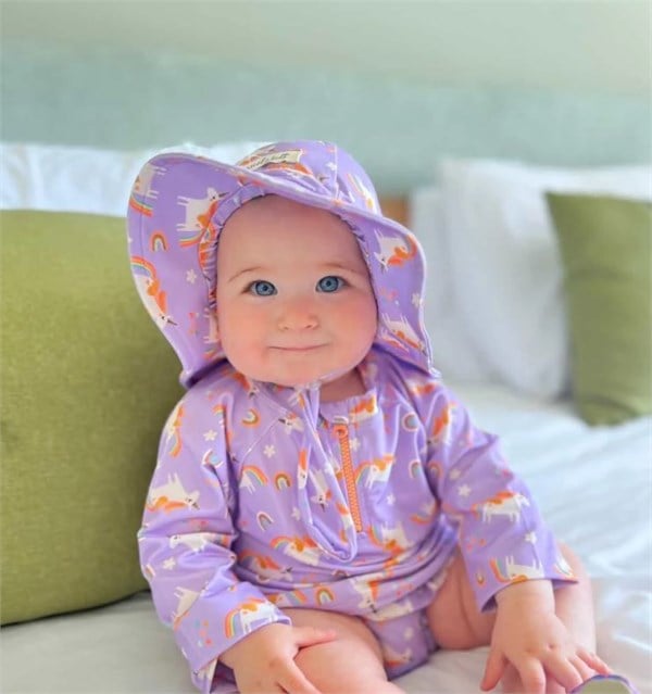 Uzun Kollu Mayo Set - Rainbow Unicorn Lilac STD