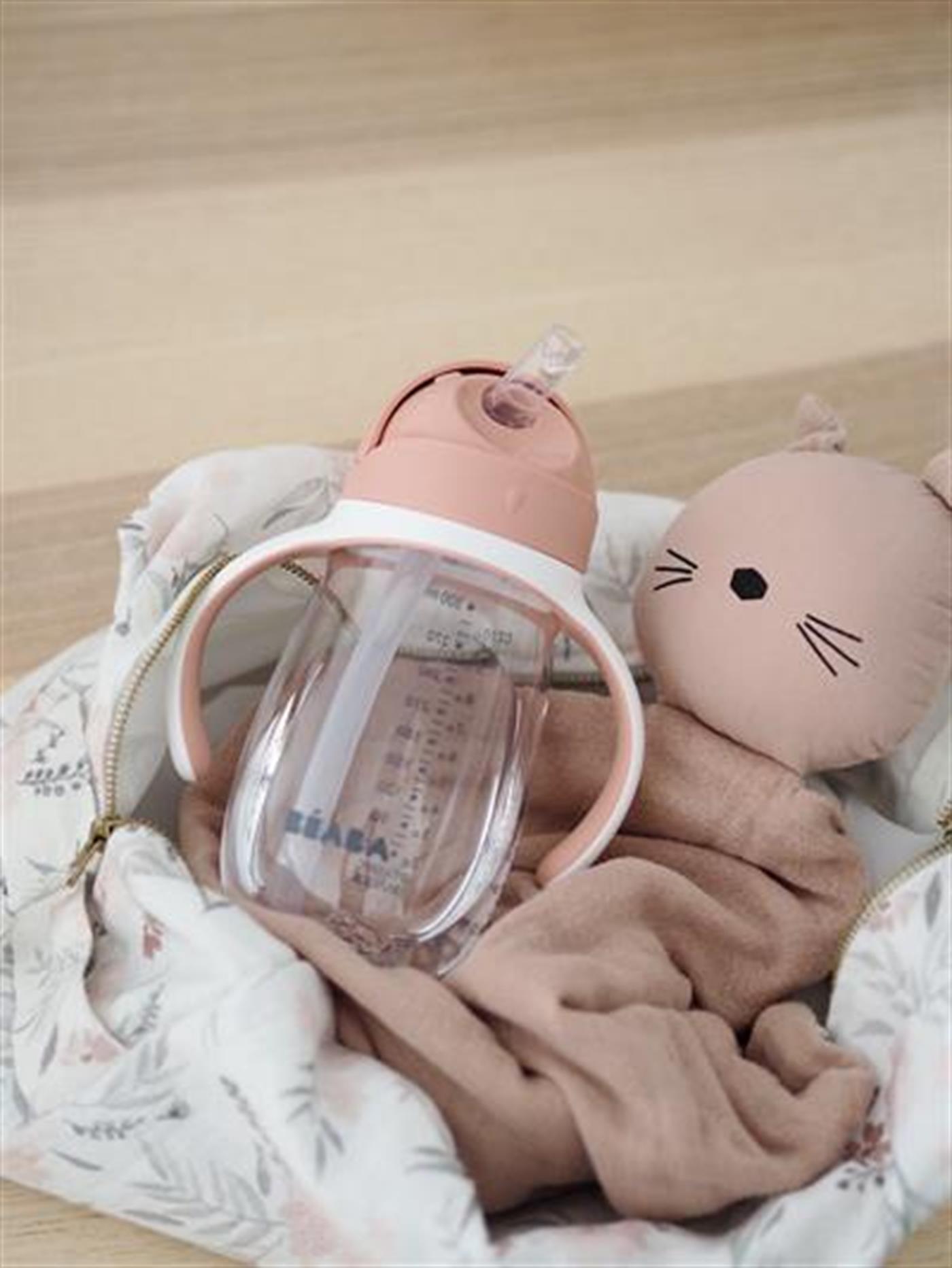 300 ml Şeffaf Pipetli Suluk Old Pink