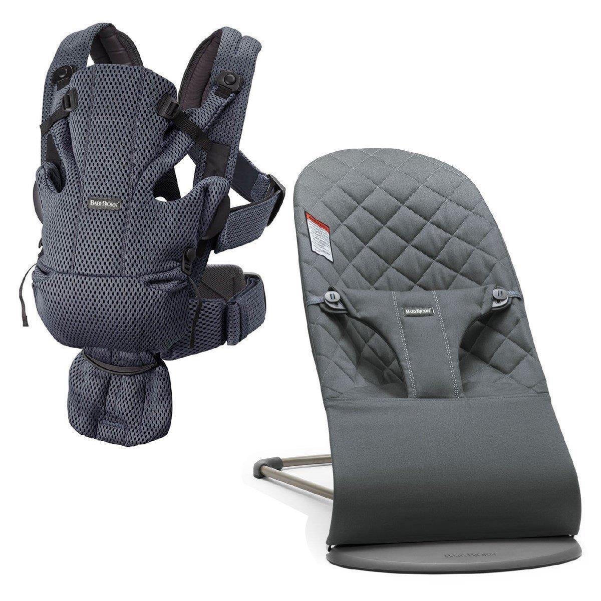 BabyBjörn 2'li Set Bliss Ana kucağı Woven & Kanguru Move Mesh Anthracite