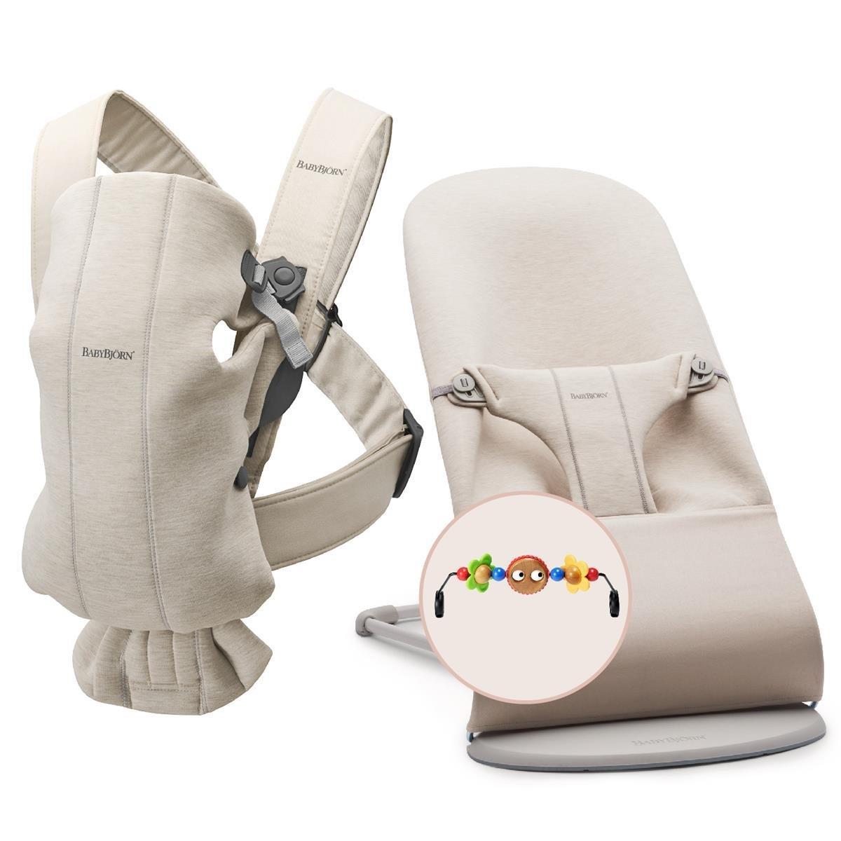 BabyBjörn 2'li Set Pastel Oyuncaklı Bliss Ana kucağı & Kanguru Mini 3D Jersey Light Beige