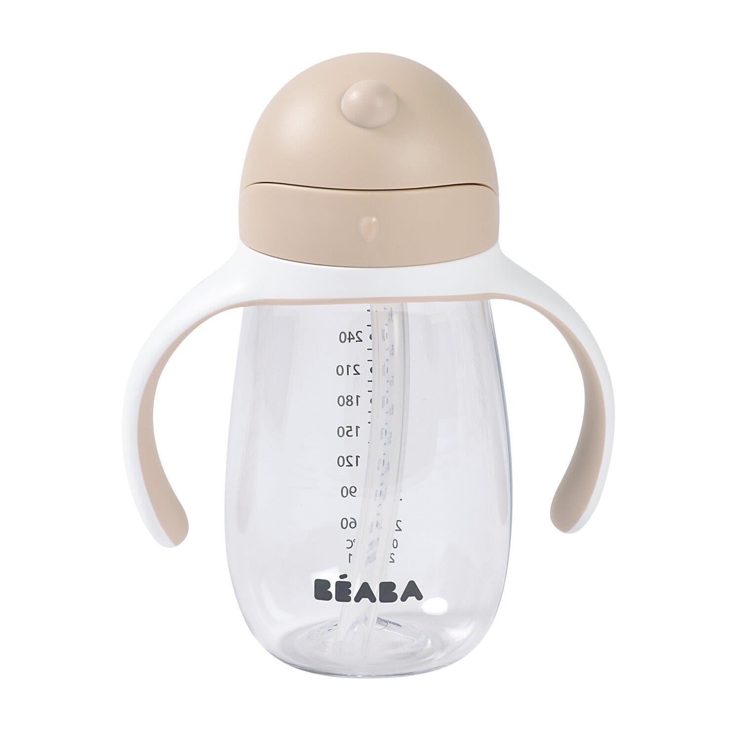 Beaba 300 ml Şeffaf Pipetli Suluk, Clay