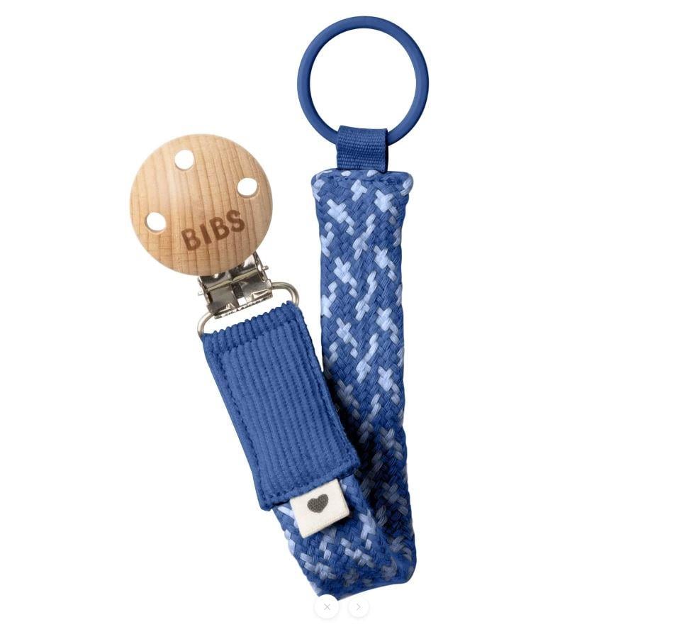 Bibs Paci Braid Emzik Askısı Cornflower/Dusty Blue