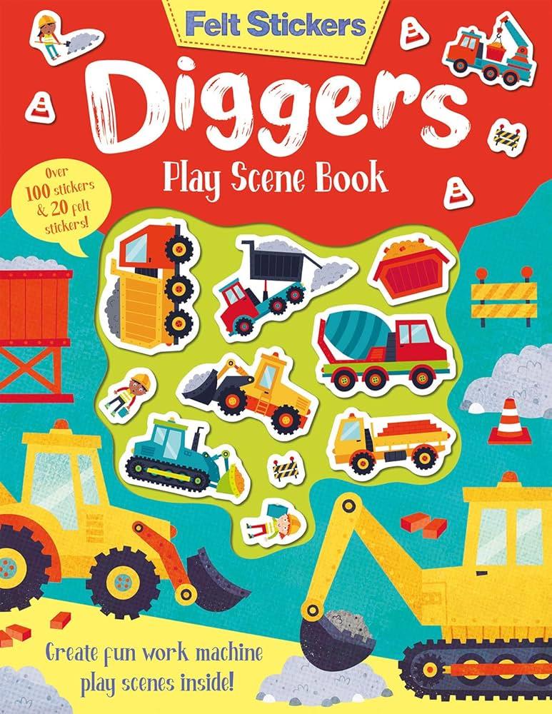 Felt Stickers - Diggers Play Scene Book