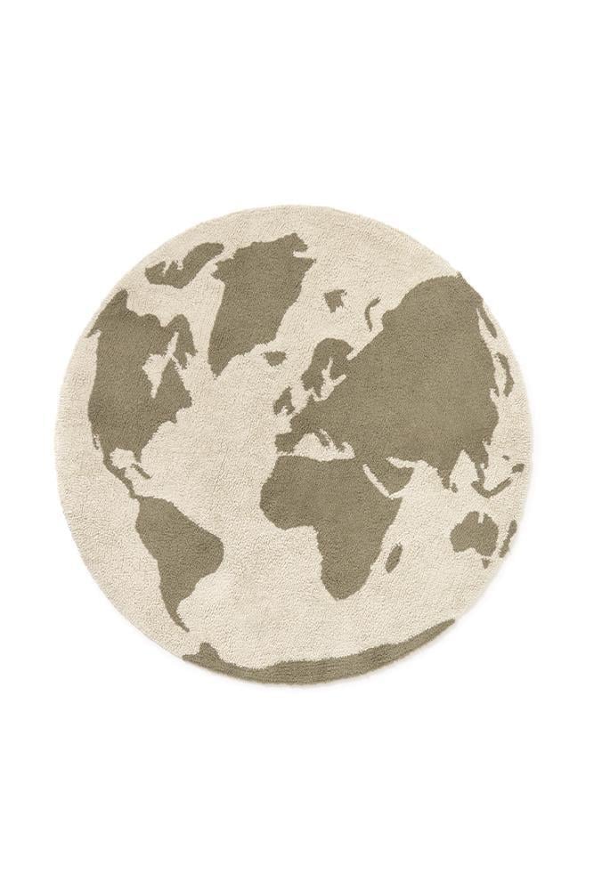 Lorena Canals Çocuk Odası Halısı, World Map Rugcycled