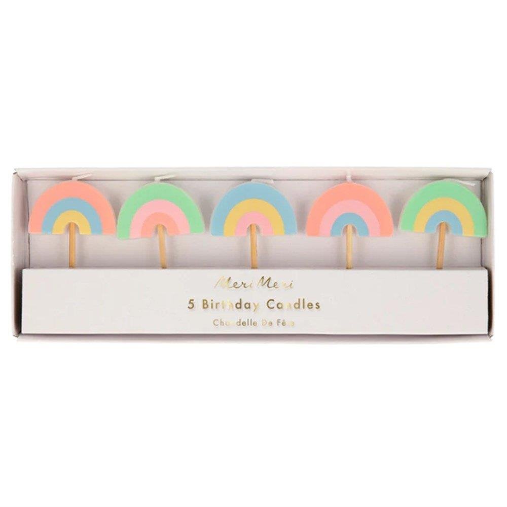 Meri Meri - Rainbow Candles - Gökkuşağı Mumlar - 5li