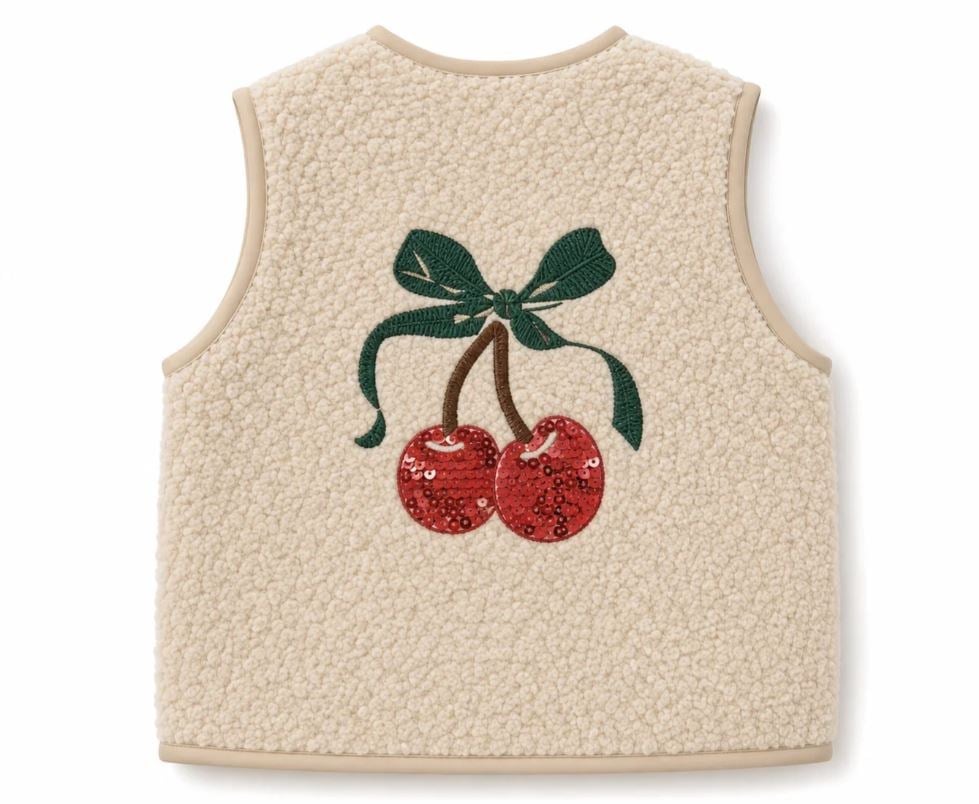 Miela Kids Cherry Shine Peluş Yelek - Bej Bej