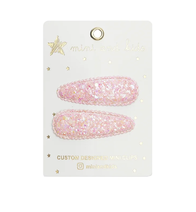 Mini & Kids Çıtçıtlı Toka Glitter Pink