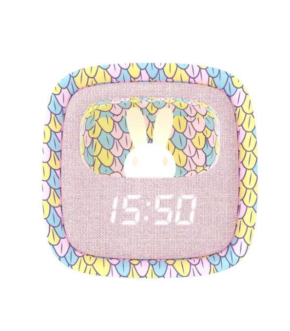 Mob Deniz Kızı Desenli Tavşan Çocuk Odası Saati ve Gece Lambası