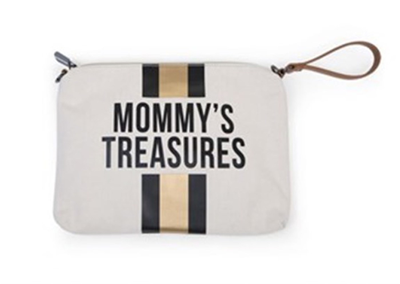 Mommy Treasures Black&Gold Stripes Clutch