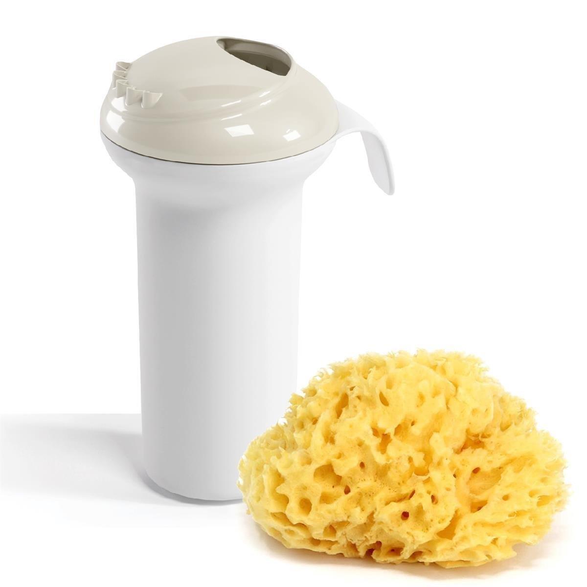 OKBaby Bebek Banyo Seti Splash Bebek Duşu K. Beyaz & Doğal Banyo Süngeri No:12 | Orta