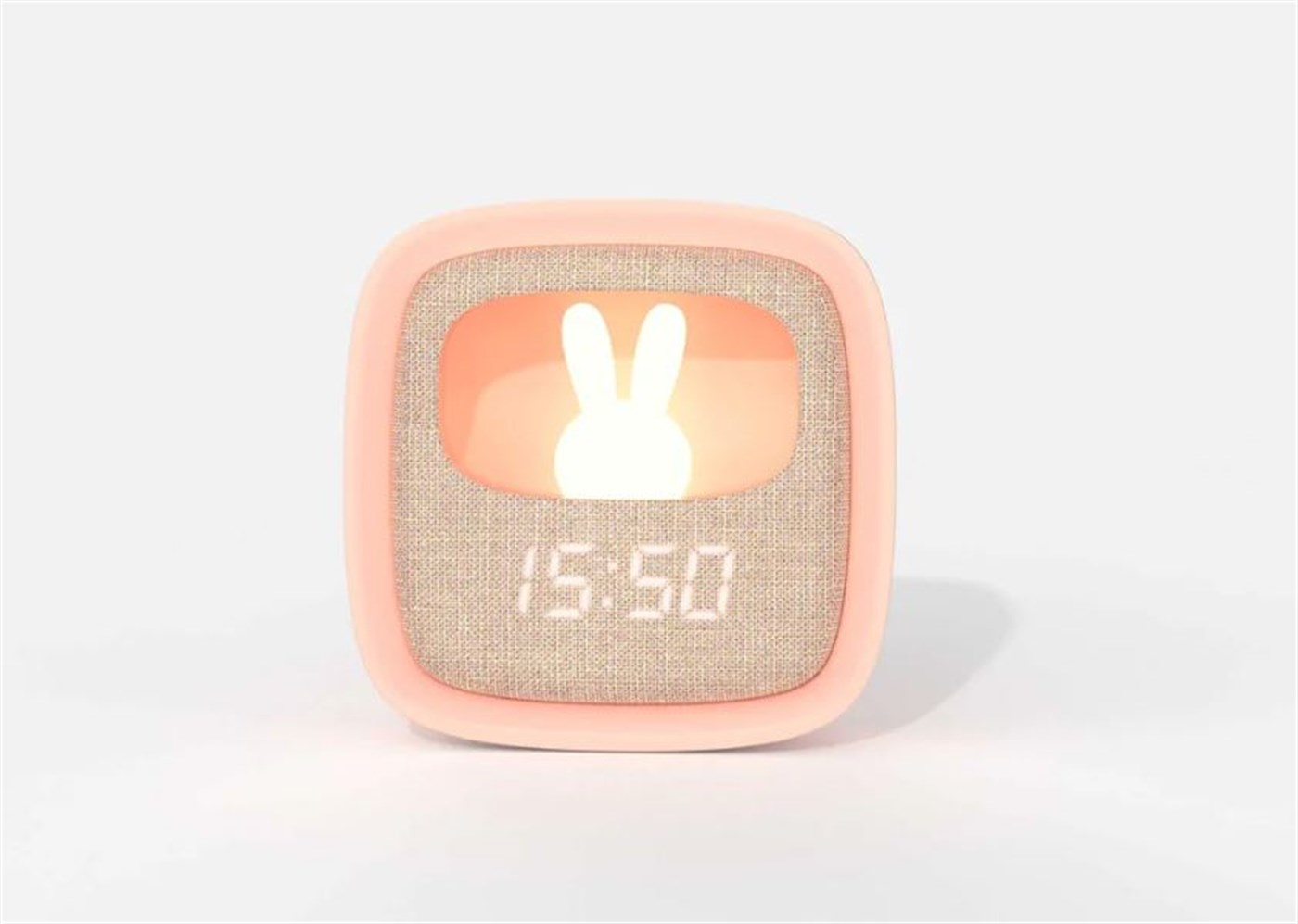 Pembe Tavşan Çocuk Odası Saati ve Gece Lambası