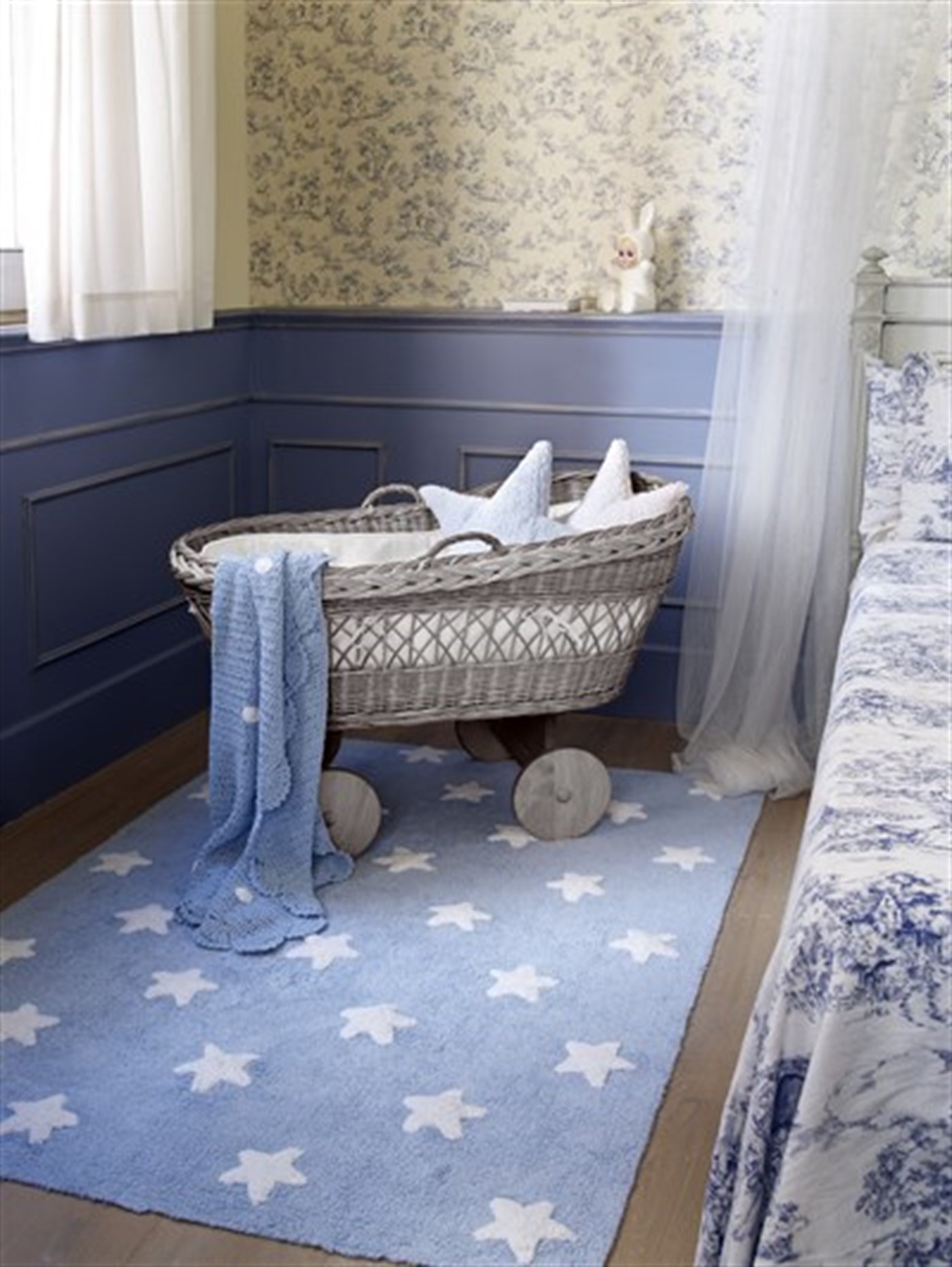 STARS Çocuk Halısı Mavi/Beyaz