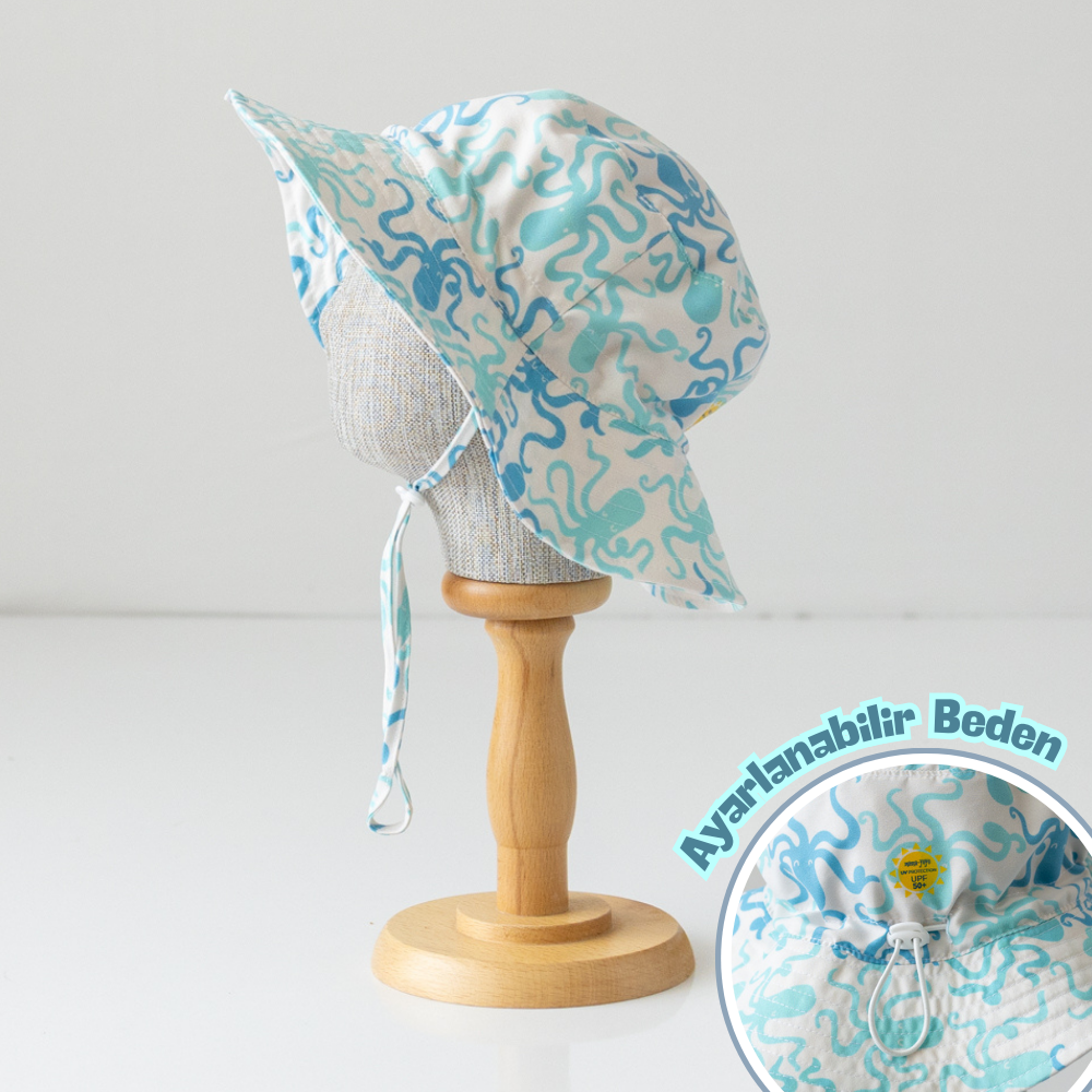 UV Korumalı Şapka Ahtapot