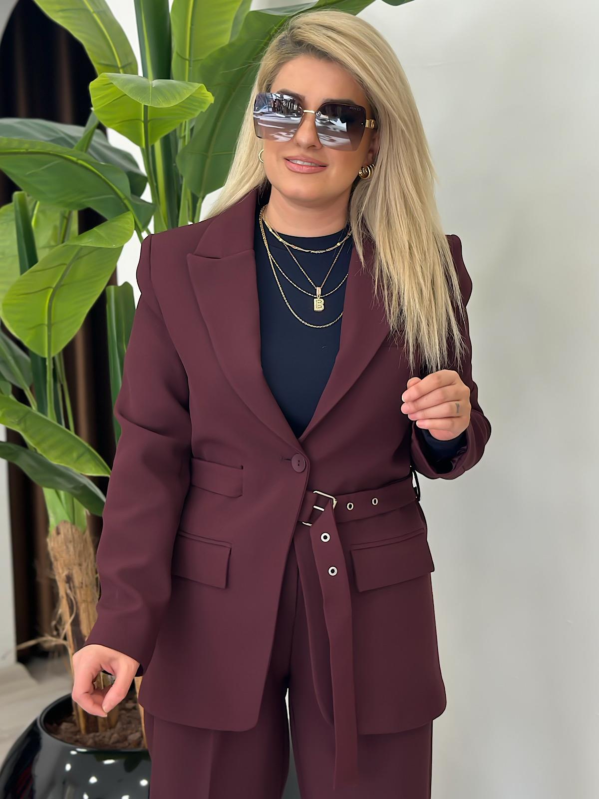 Adrian Kemerli Blazer Ceket MÜRDÜM