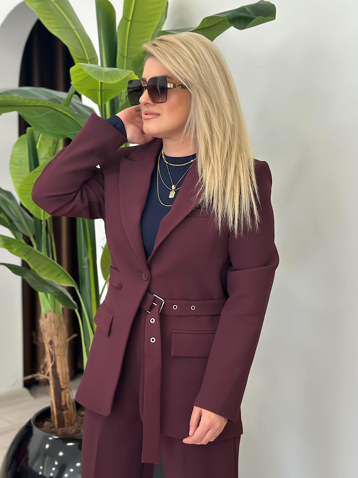 Adrian Kemerli Blazer Ceket MÜRDÜM