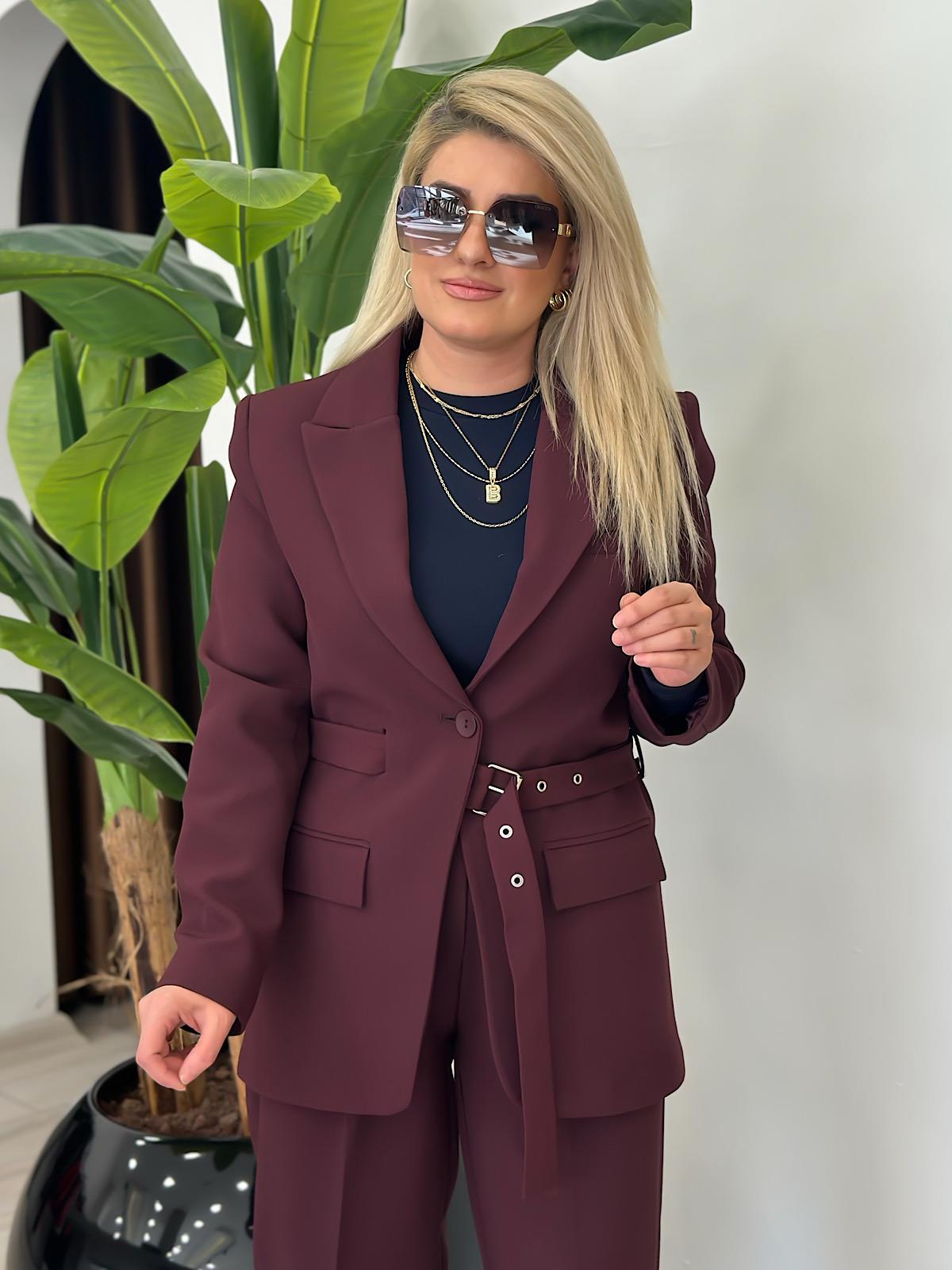 Adrian Kemerli Blazer Ceket MÜRDÜM