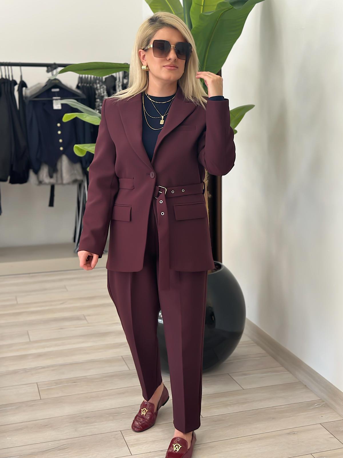Adrian Kemerli Blazer Ceket MÜRDÜM