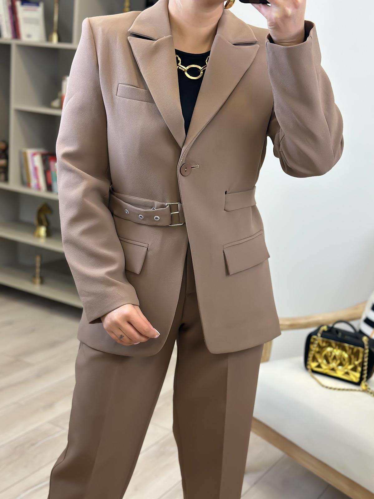 Adrian Kemerli Blazer Ceket VİZON