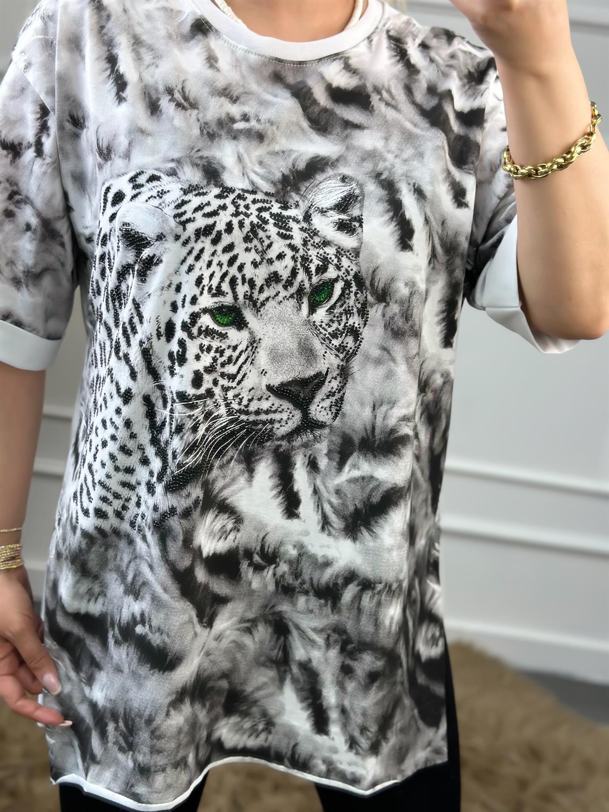 Aslan Baskılı Tshirt BEYAZ