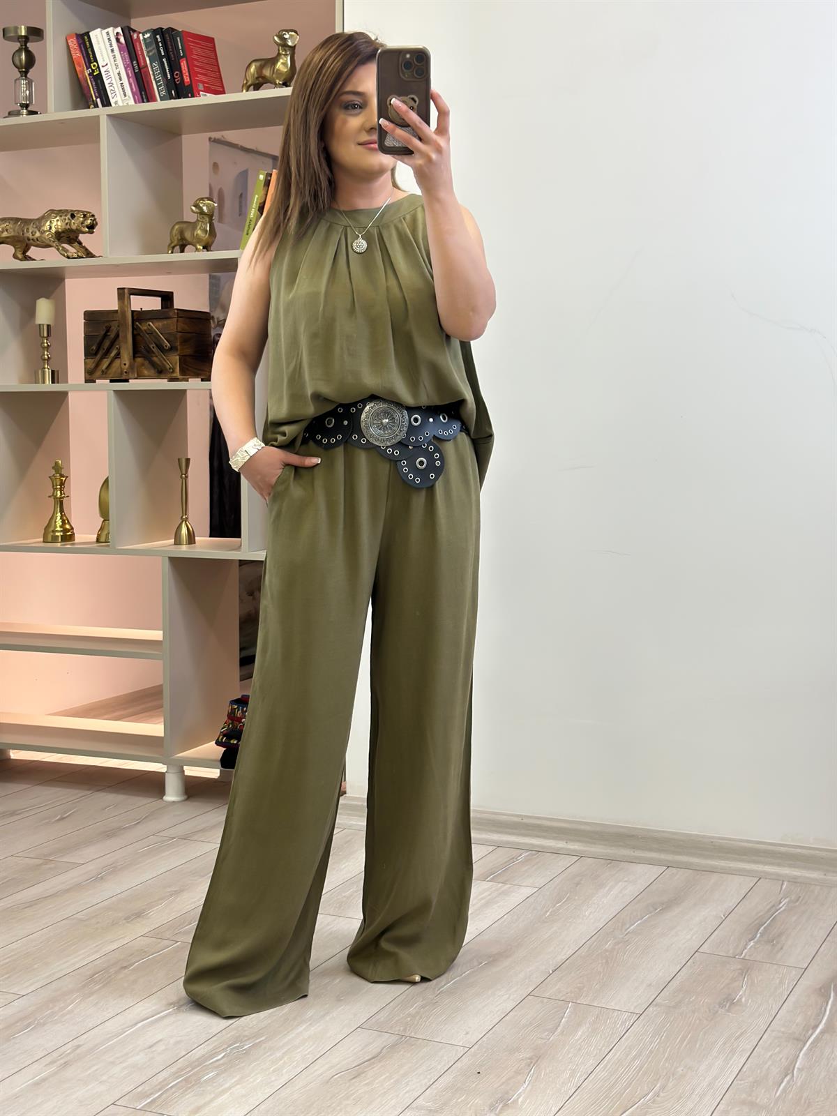 Beli Lastiki Salaş Pantolon HAKİ