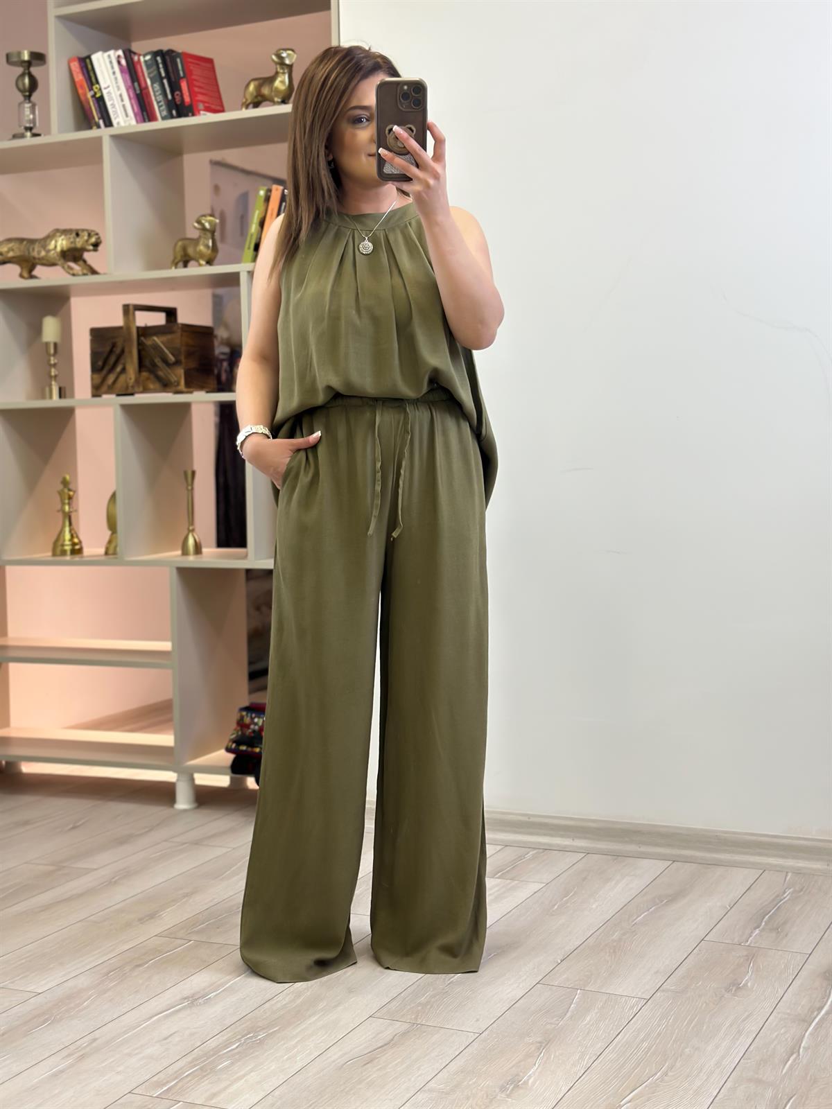 Beli Lastiki Salaş Pantolon HAKİ