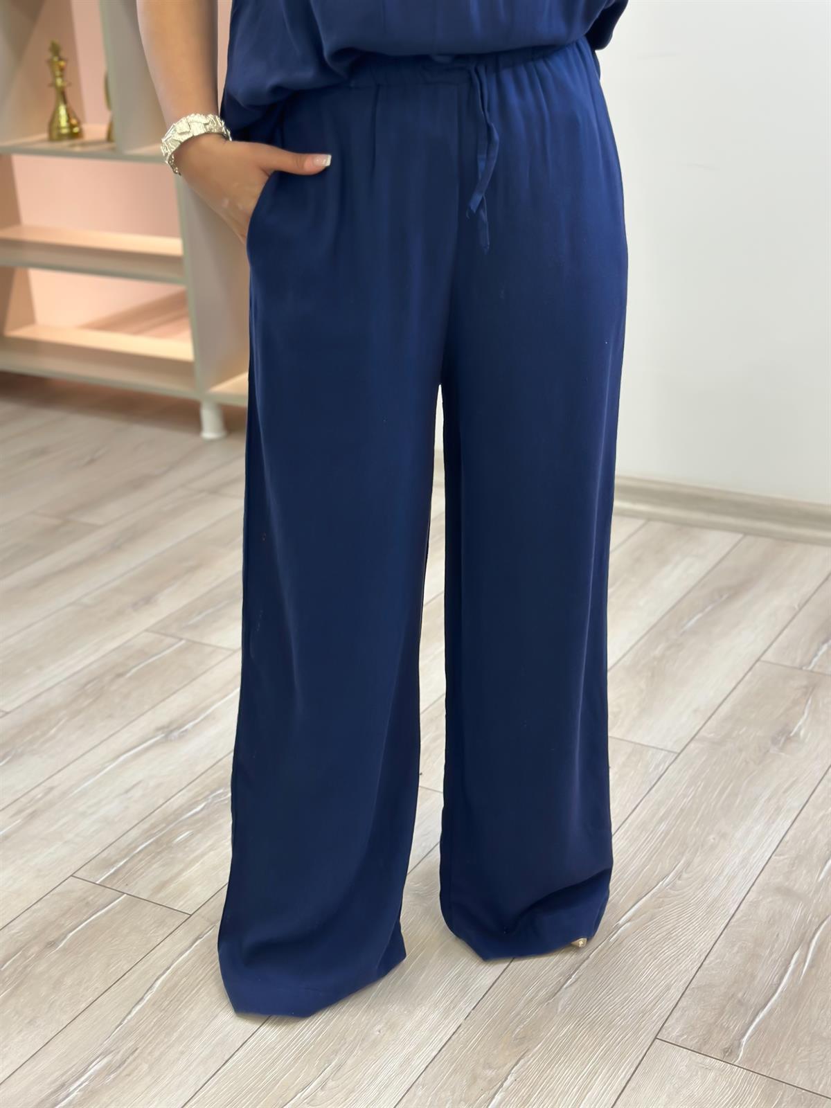 Beli Lastiki Salaş Pantolon LACİVERT