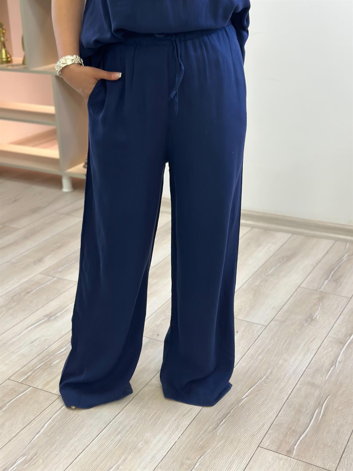 Beli Lastiki Salaş Pantolon LACİVERT