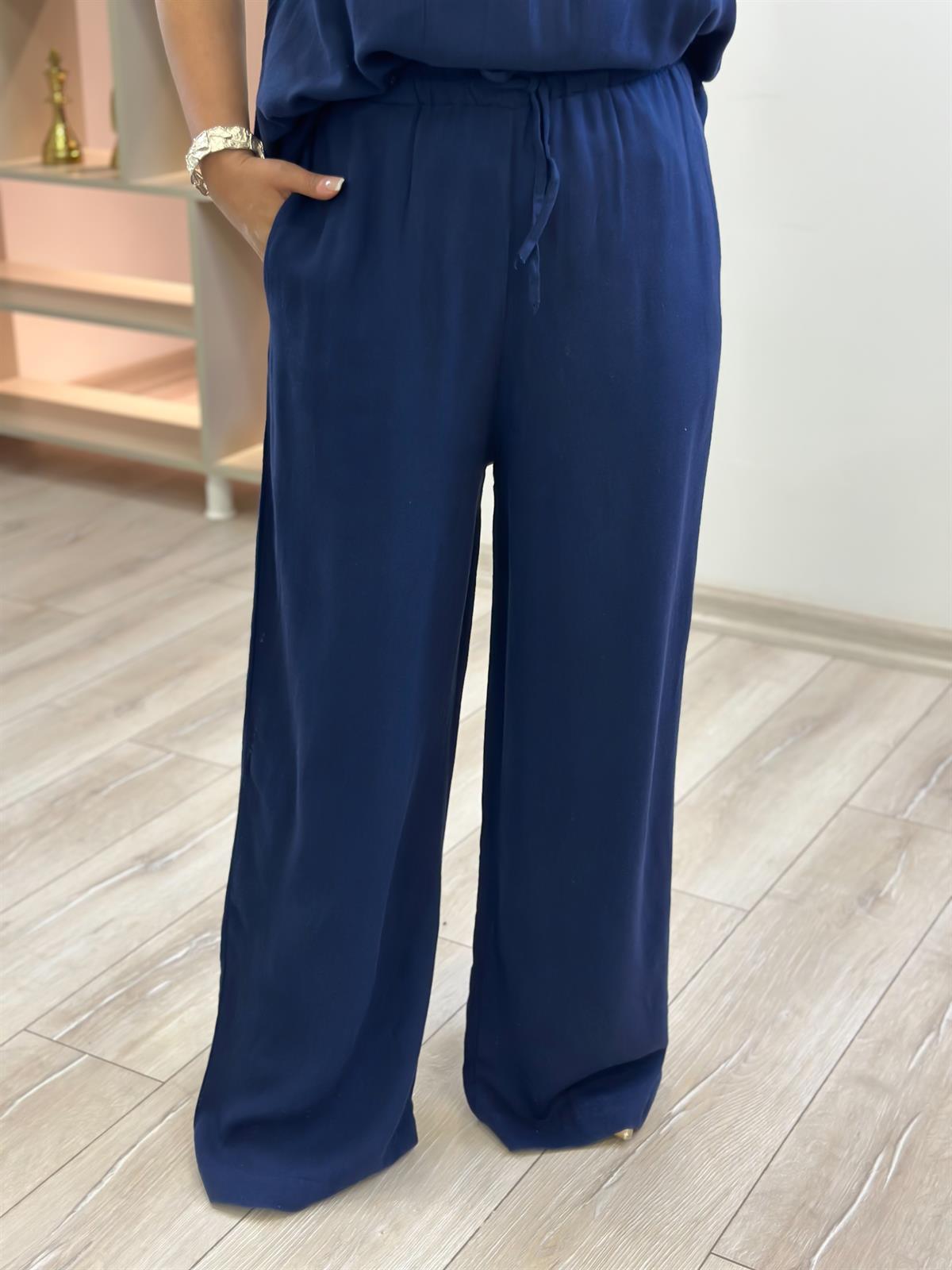 Beli Lastiki Salaş Pantolon LACİVERT