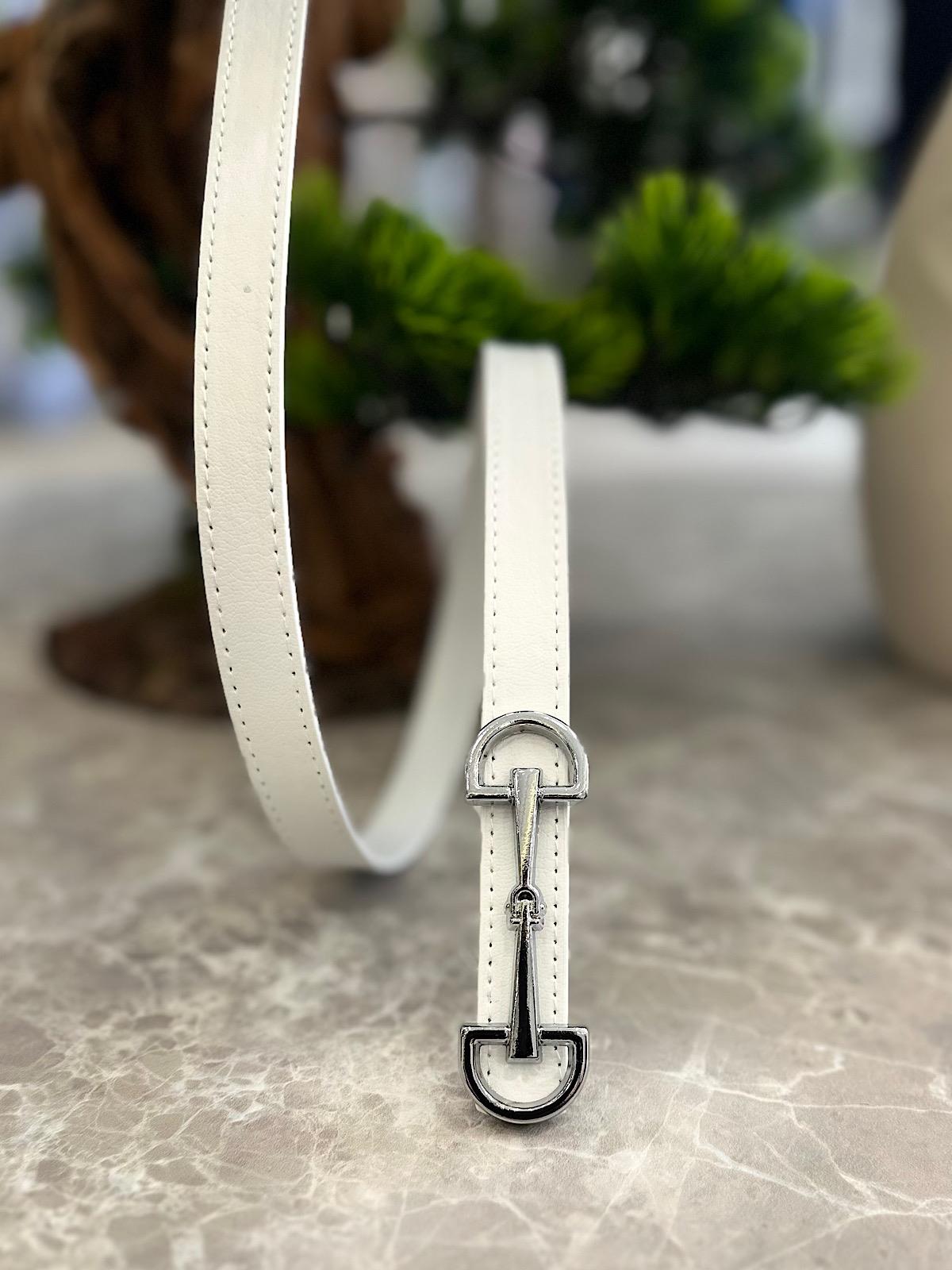 Çift Tokalı Kemer BEYAZ